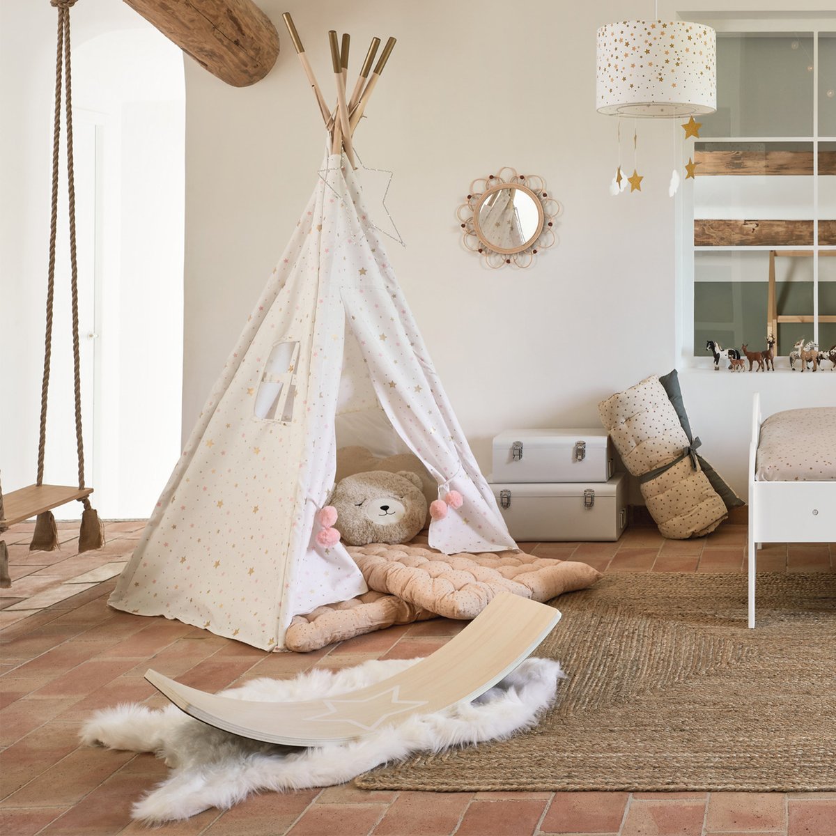 Coussin enfant tête d'ours OURS multicolore, ATMOSPHERA FOR KIDS