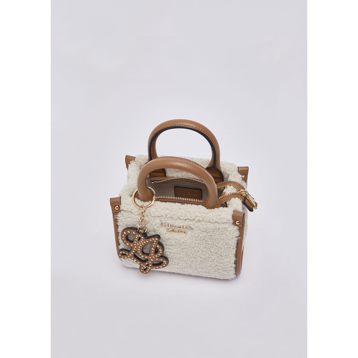 Mini sac en peluche crème, LIU JO
