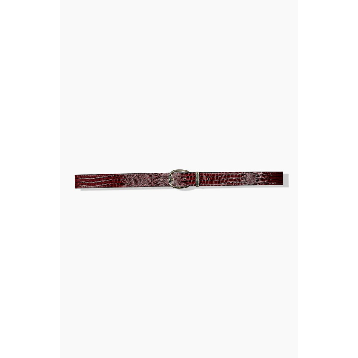 Ceinture en cuir, aspect peau de serpent baies foncé, ULLA POPKEN