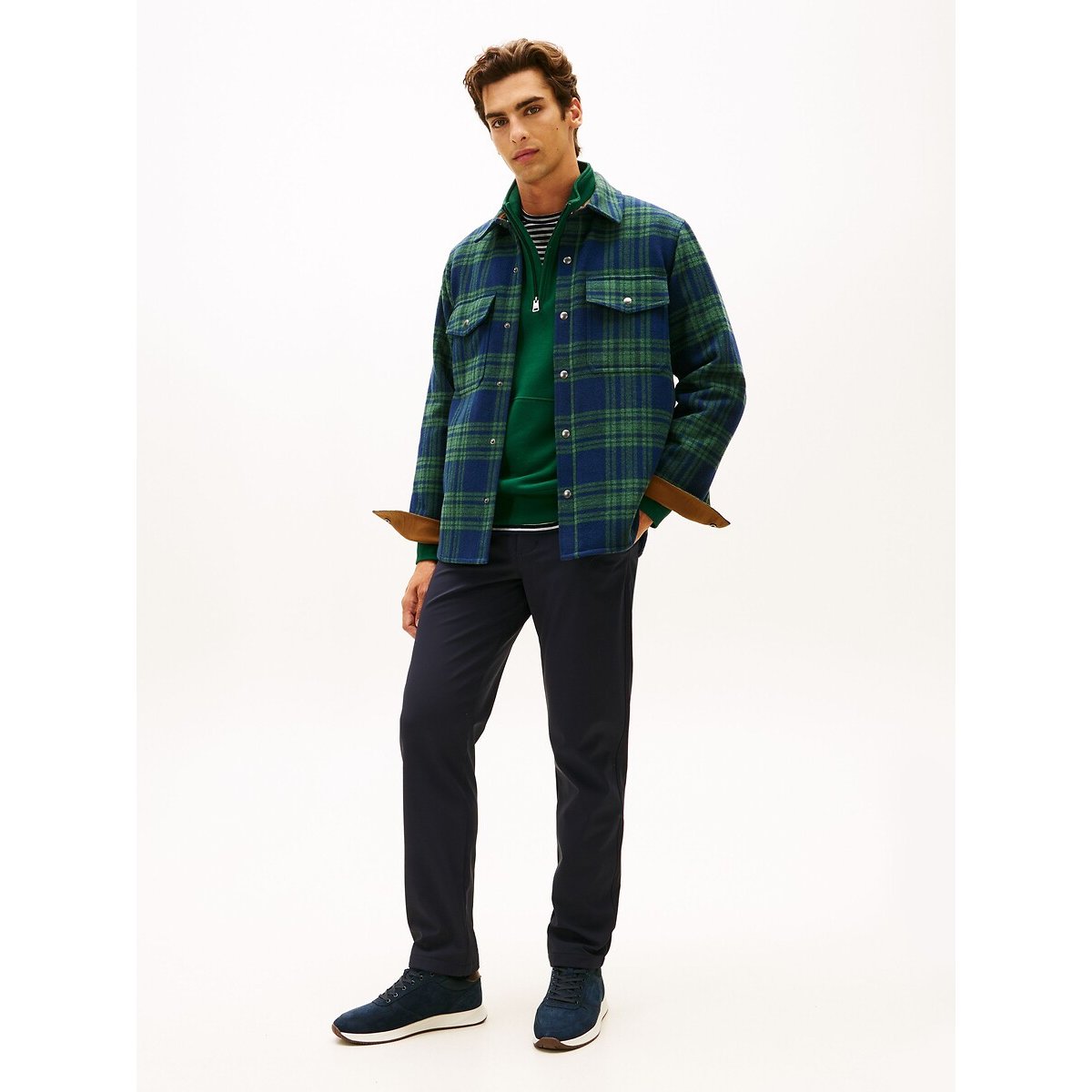 Baskets en cuir suédé Newport bleu marine, TOMMY HILFIGER