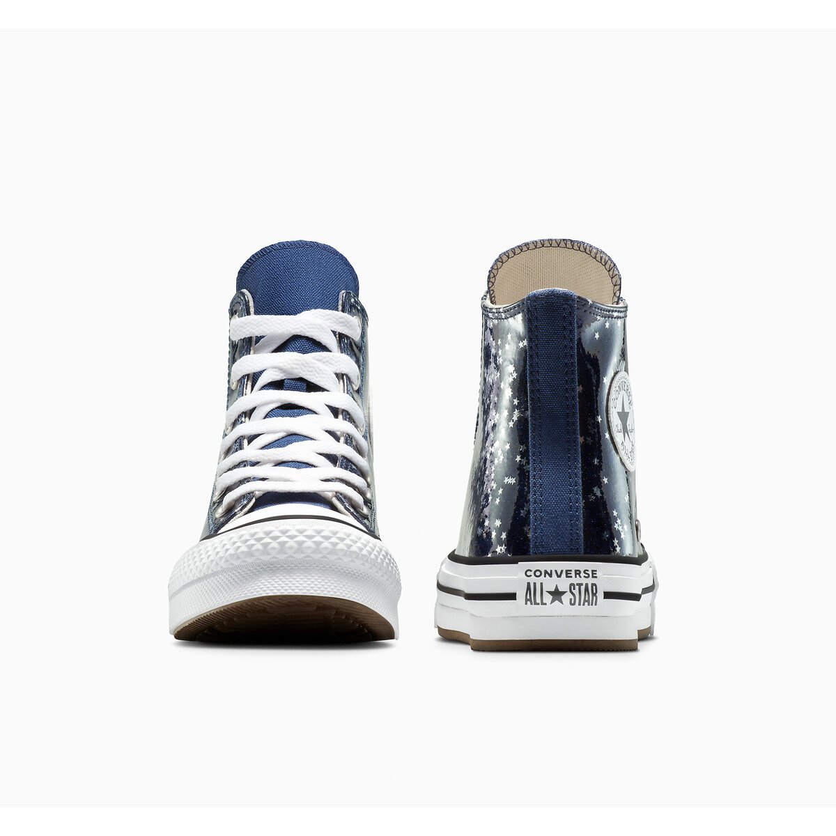 Kids All Star EVA Lift Varsity Glitter Trainers navy blue, CONVERSE