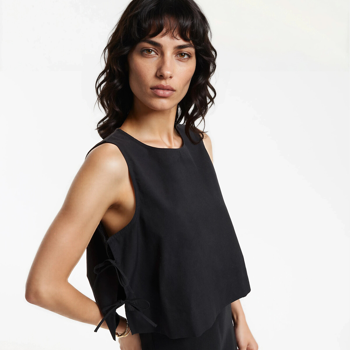 Top senza maniche da annodare sui lati nero , LA REDOUTE COLLECTIONS