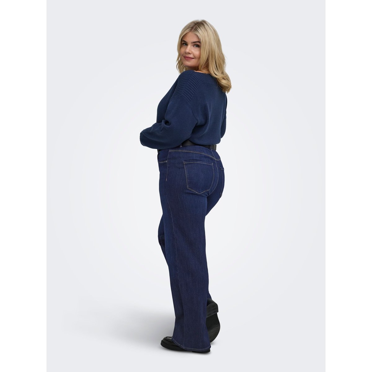 Jean À Jambe Large dark blue denim, ONLY CARMAKOMA