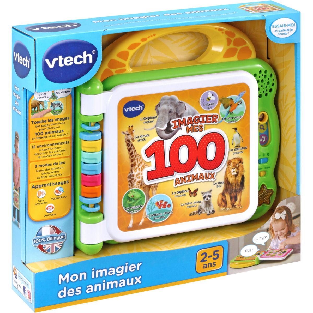 Imagier Mon imagier bilingue - 100 animaux couleur unique, VTECH