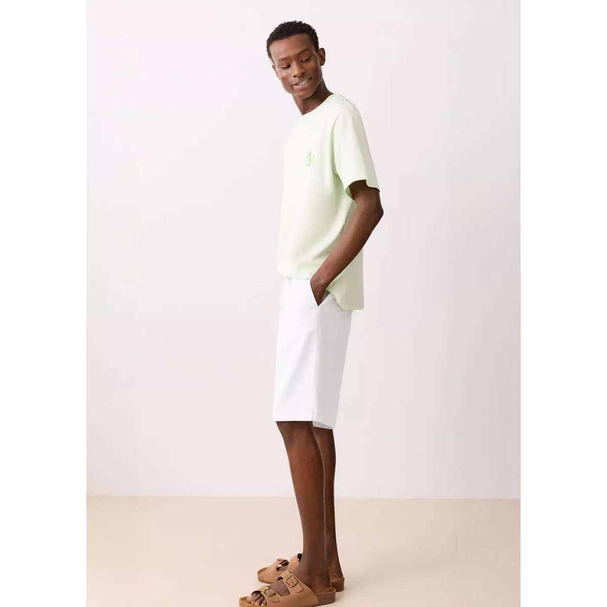Bermuda coton lin blanc cassé, MANGO TEEN