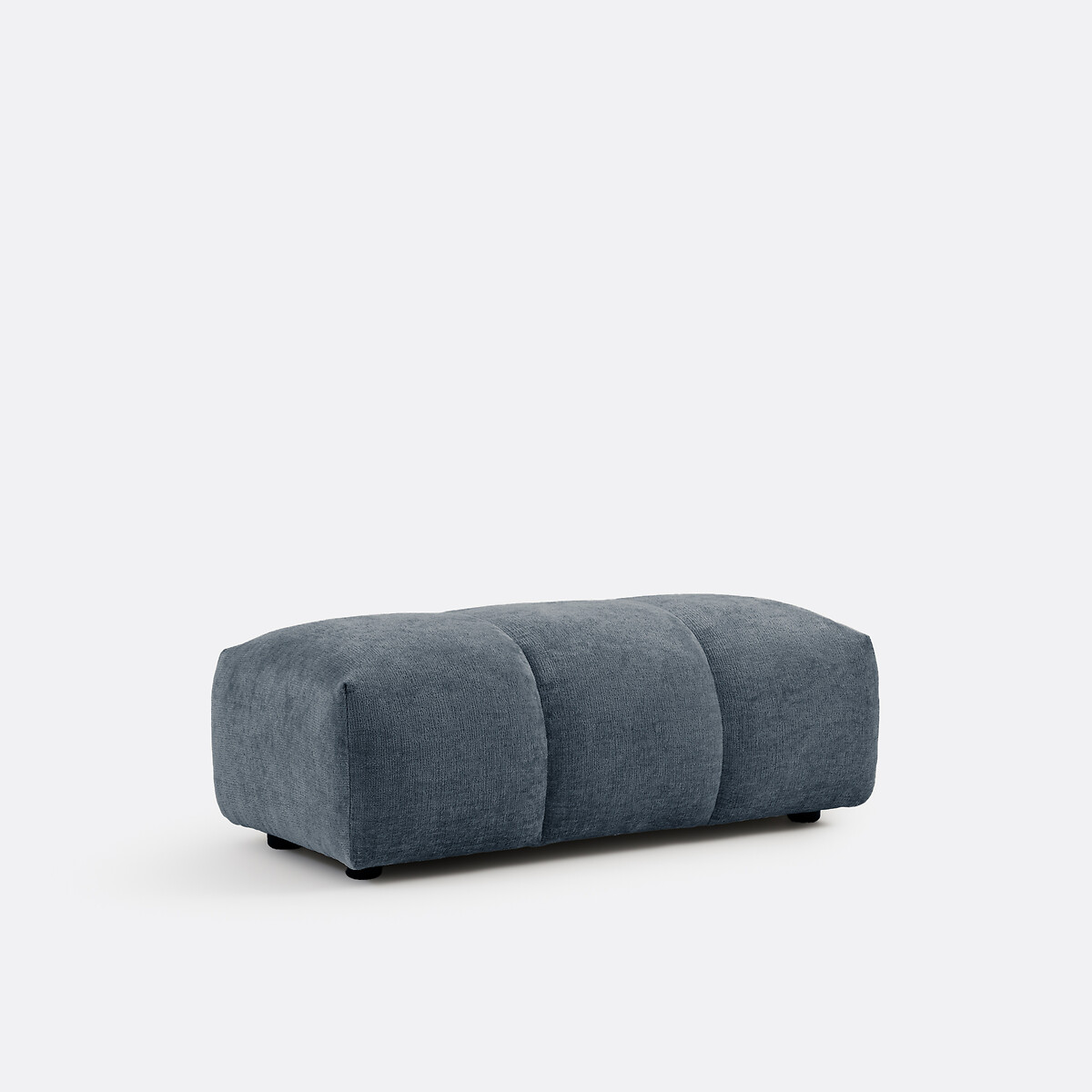 Pouf XL, velours épais, L109 cm, Nuria bleu, LA REDOUTE INTERIEURS