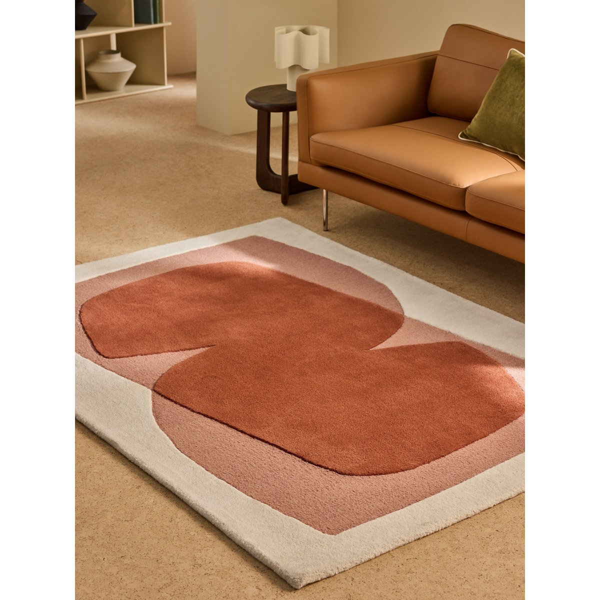 Tapis de salon et chambre en laine PENNY rouge, NOVATREND