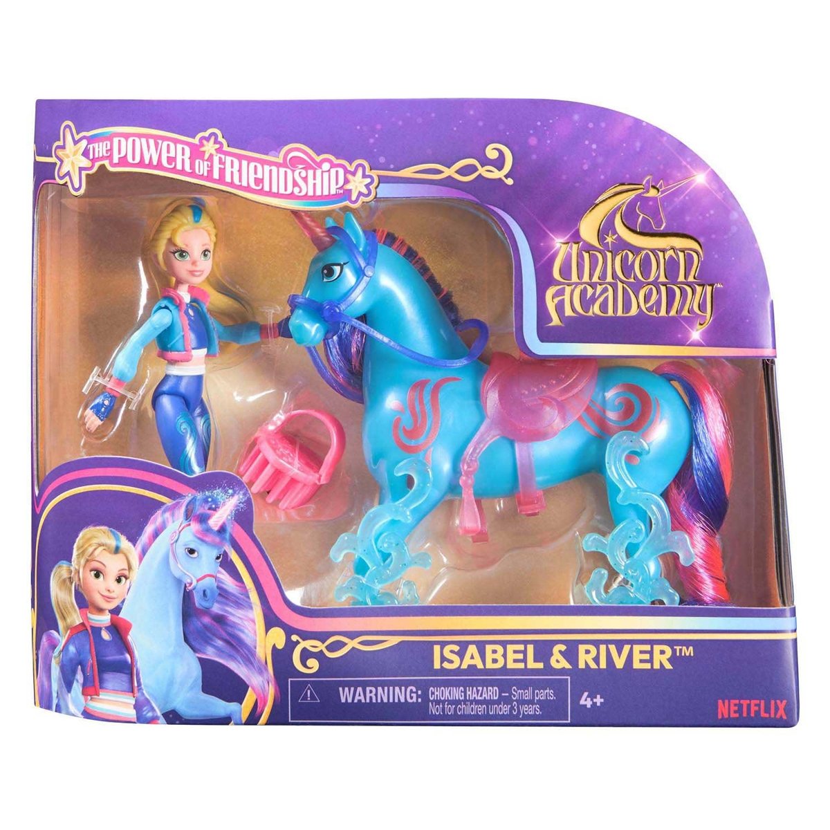 Unicorn Academy - L'ecole des licornes - Licorne River + Poupée Isabel multicolore, SPIN MASTER