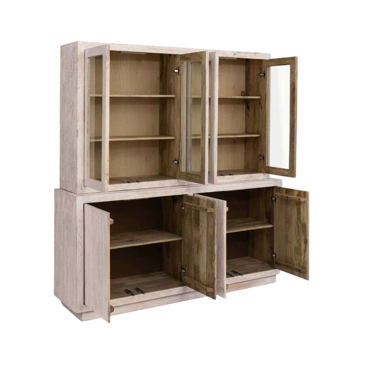 Vaisselier en bois de manguier ALISON blanc, MADE IN MEUBLES 