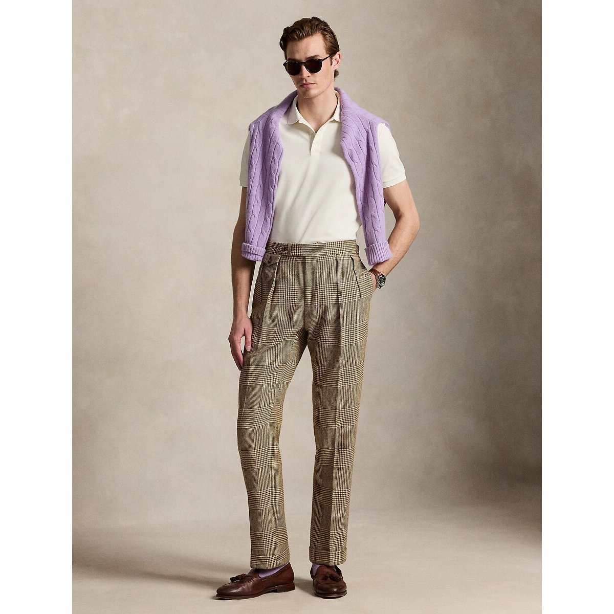 Custom Slim Fit Stretch Cotton Pique Polo Shirt cream, POLO RALPH LAUREN
