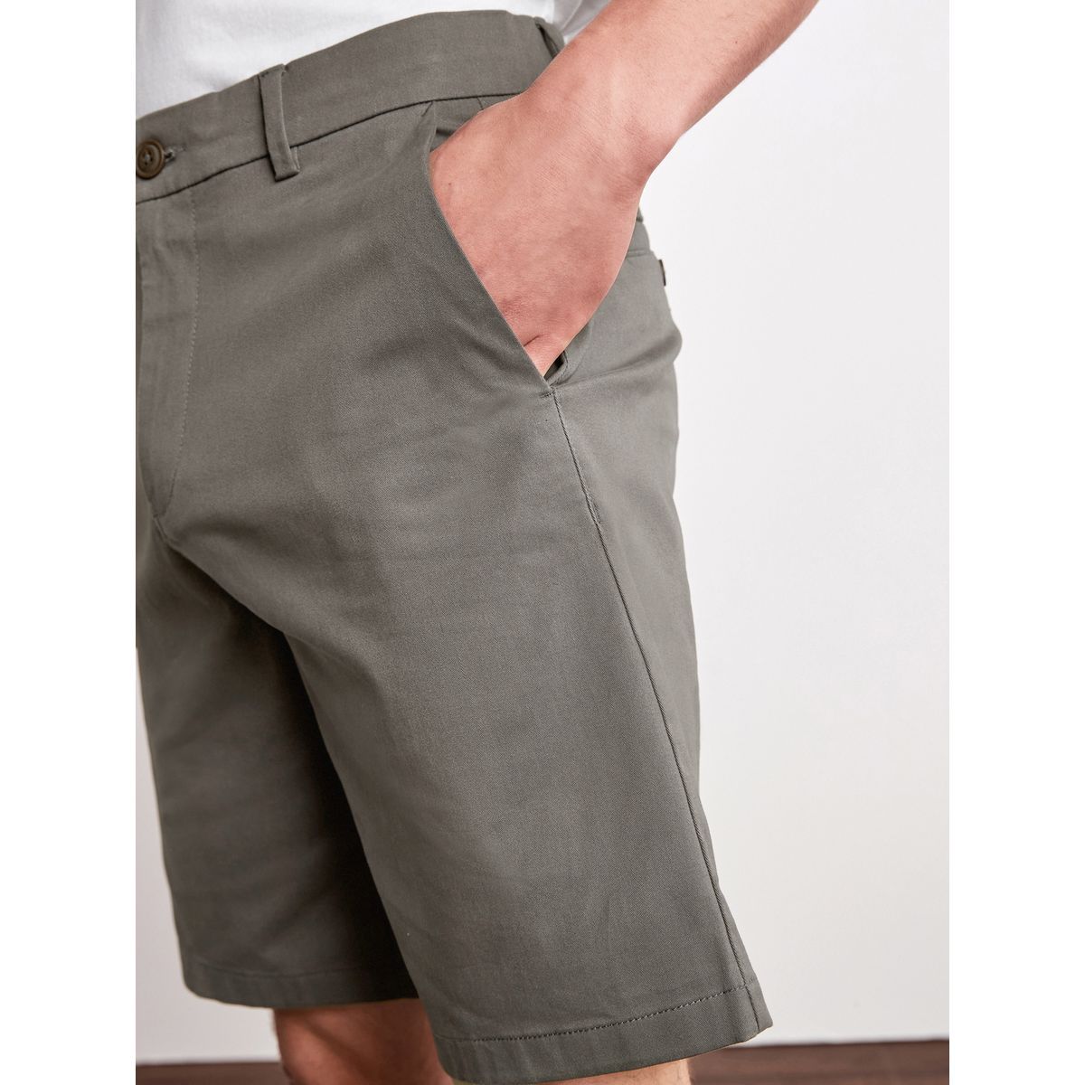 Short Chino Stretch Coupe Ample gris anthracite, NEXT