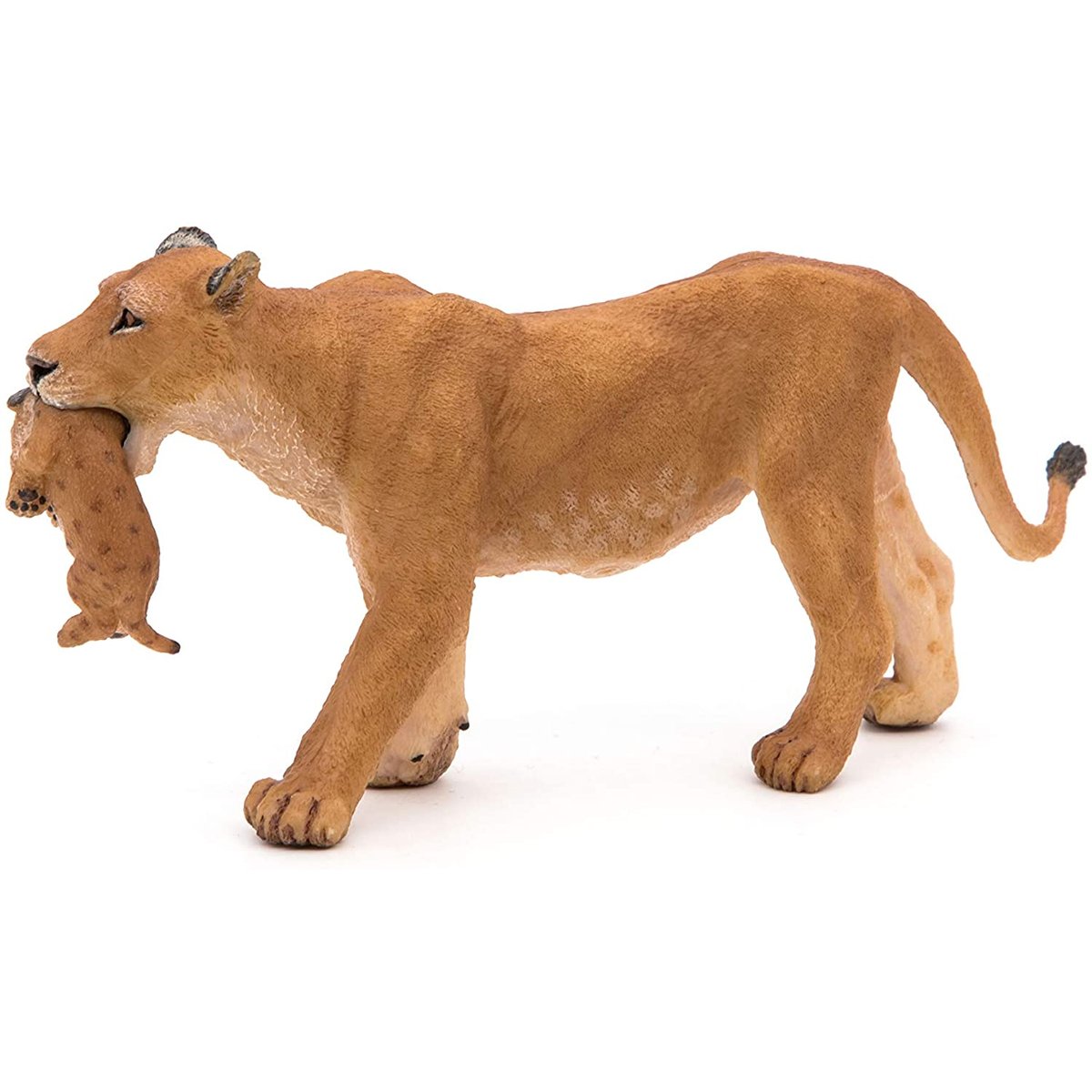 Figurine Lionne avec son bébé lionceau marron, PAPO