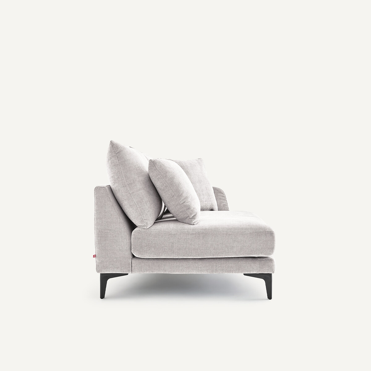 Demi-canapé 2 places en polyester et coton, MODERNISTE gris clair, EMMANUEL GALLINA X AM.PM
