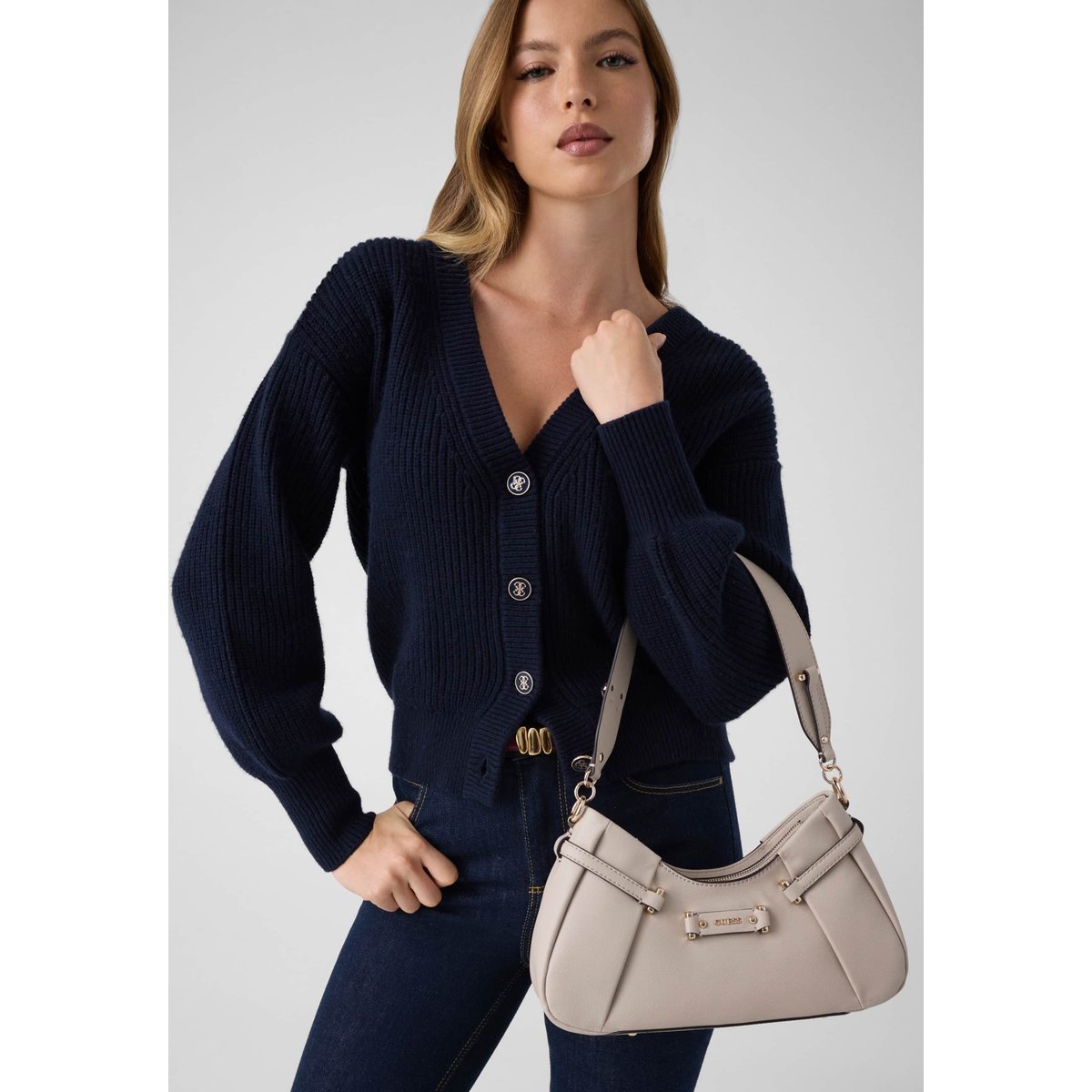 Sac Bandoulière Dorothy crème, GUESS