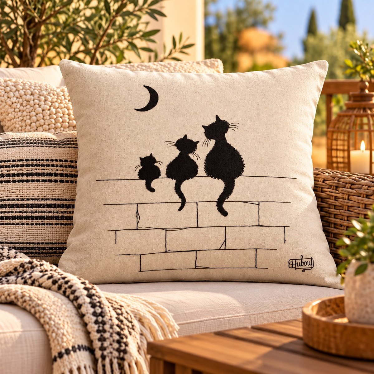 Coussin Aube Rêveuse ecru, EDEN