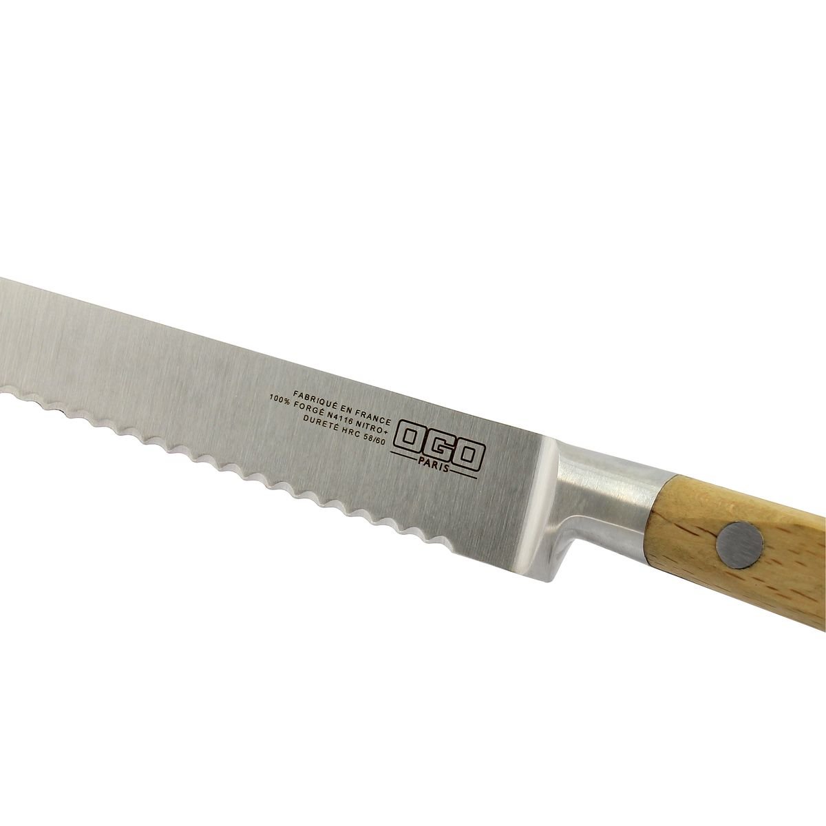 Couteau office denté 13cm, JUO inox-naturel, OGO LIVING