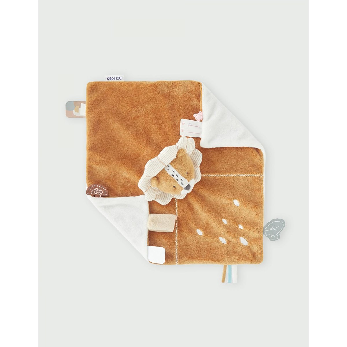 Doudou attache sucette marron, beige, NOUKIE'S