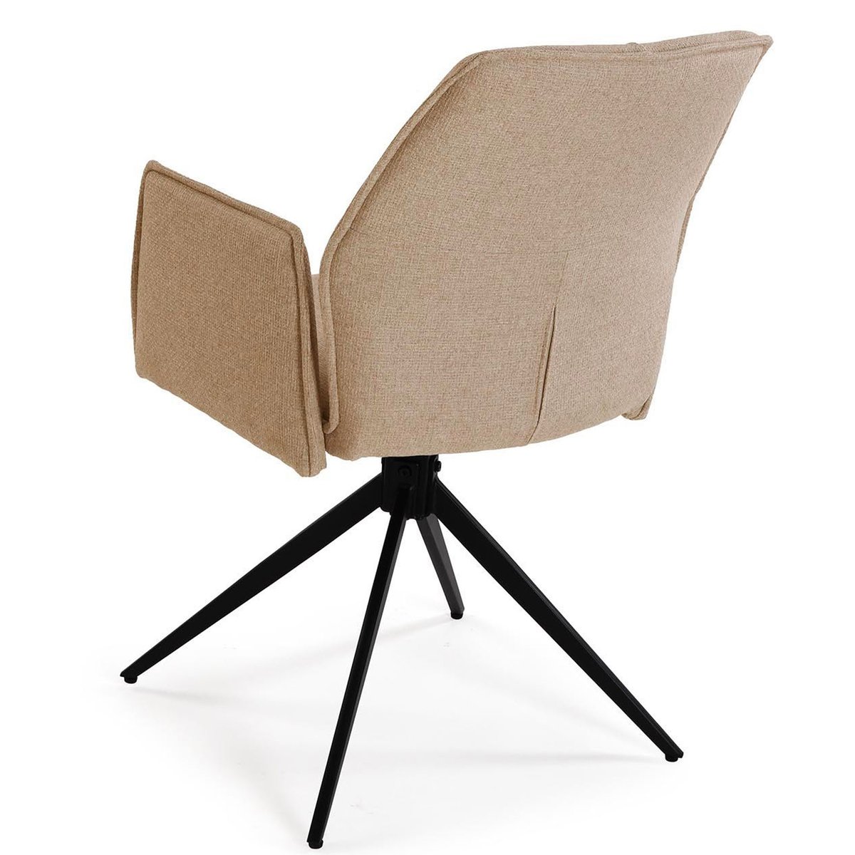 Fauteuil de bureau pivotant tissu beige 60.5x57.5x87cm beige, VERSA