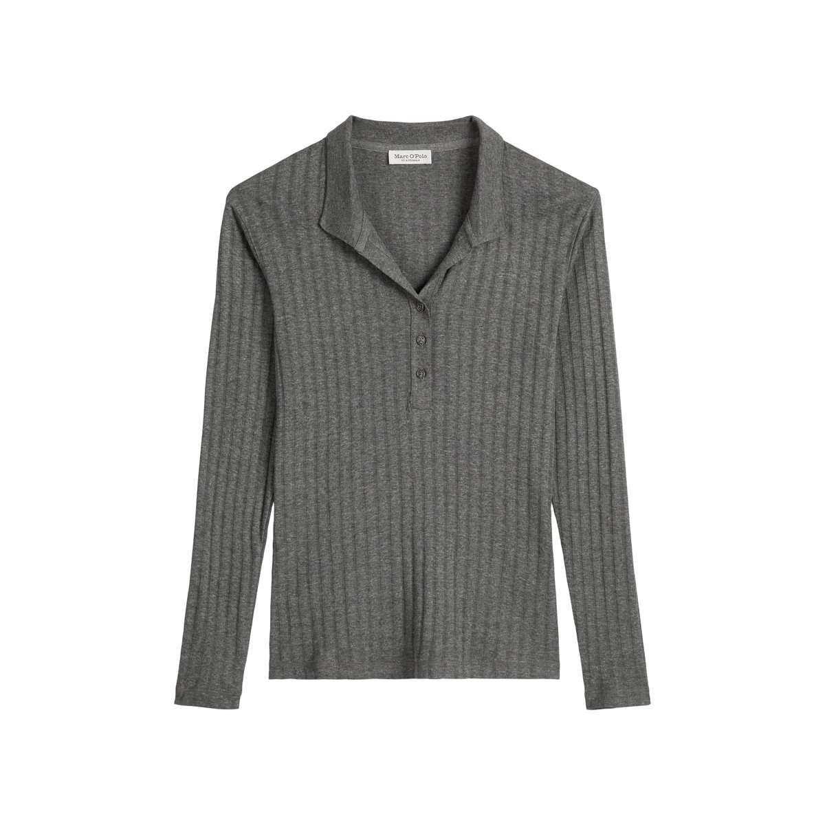Polo en jersey régulier en mélange coton-modal organique gris, MARC O'POLO