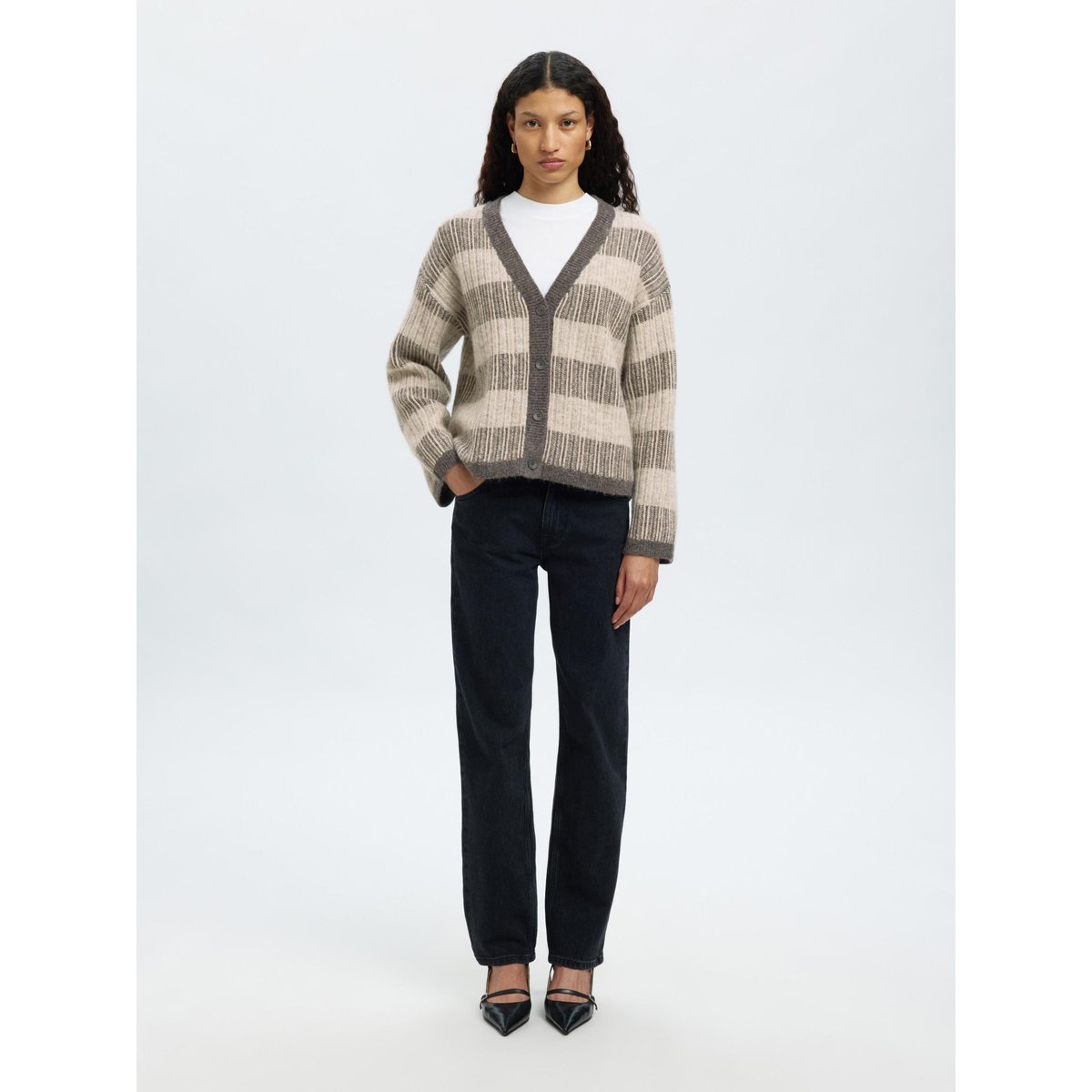 Cardigan En Maille medium grey melange, SELECTED