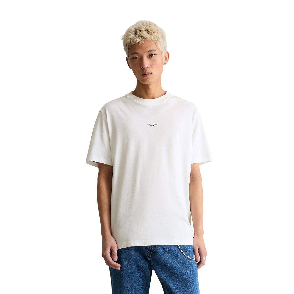 T-shirt relaxed en doux coton biologique blanc, MARC O’POLO DENIM