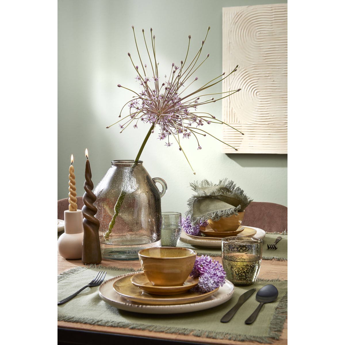 Bougie TWIST marron clair, MICA DECORATIONS