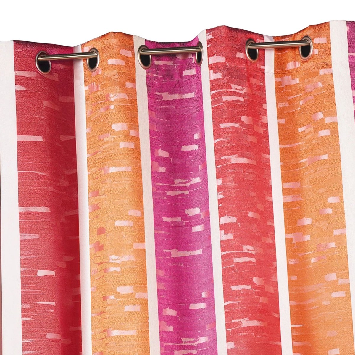 Rideau jacquard à rayures verticales colorées bordeaux, HOME MAISON
