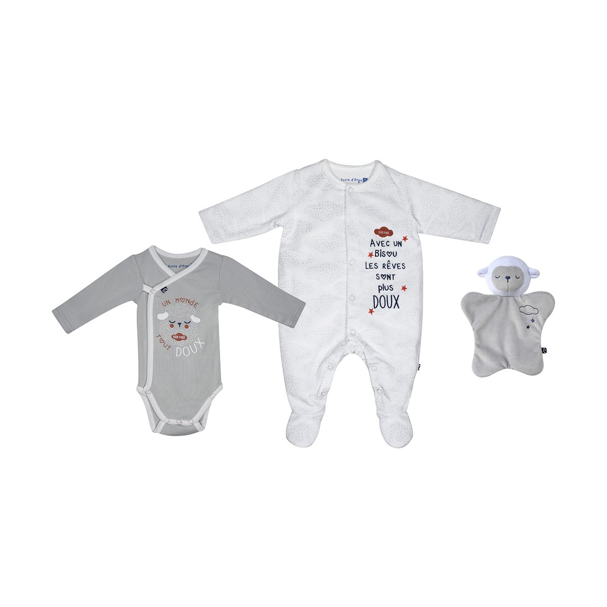 Set naissance jilian maille naissance gris, SUCRE D'ORGE