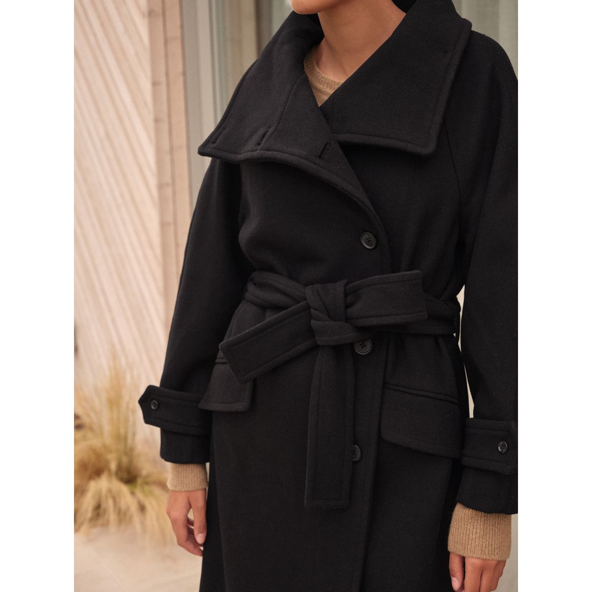 Manteau à col cheminée n. premium noir, NEXT
