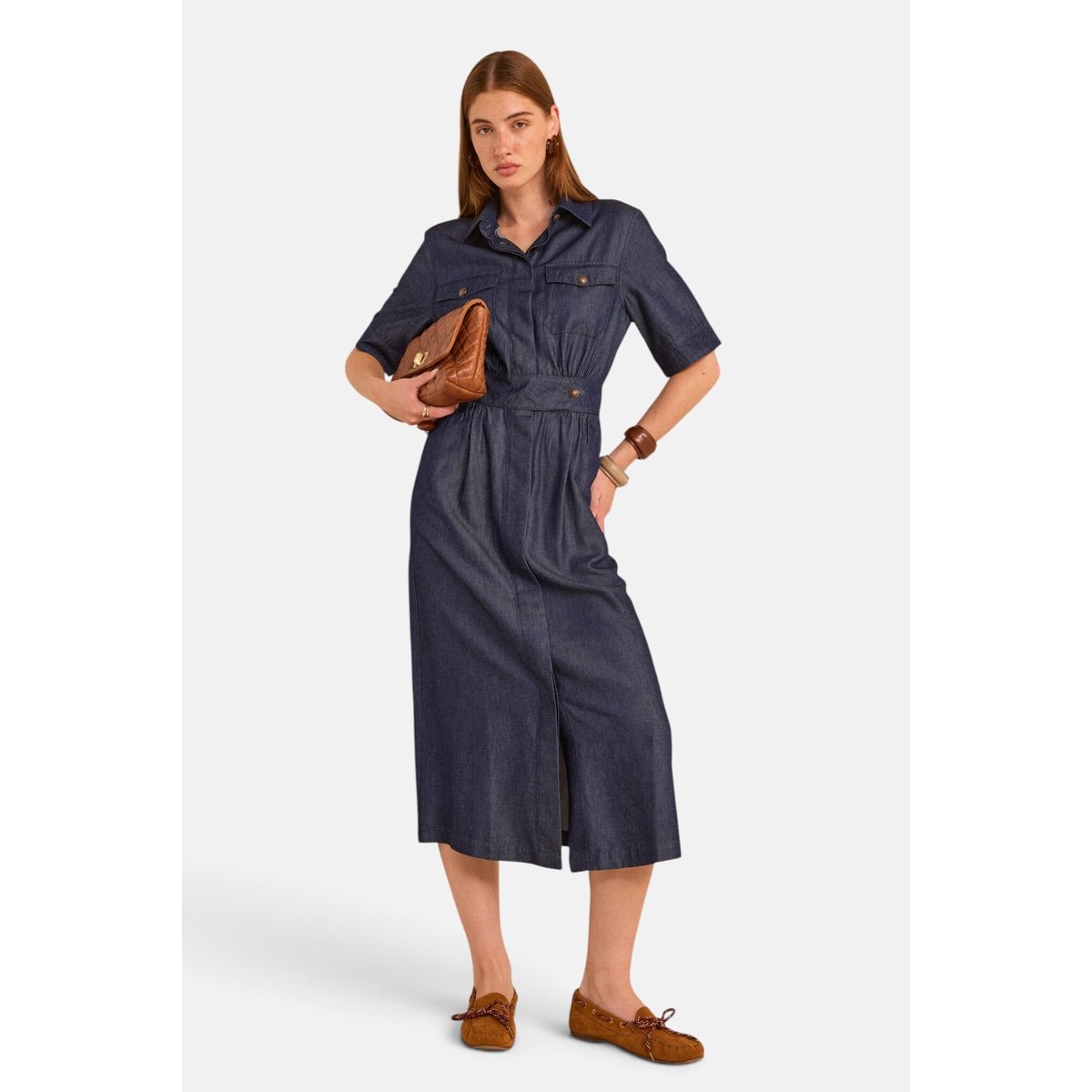 Robe en denim droite PRALINE rinse, Maison 123