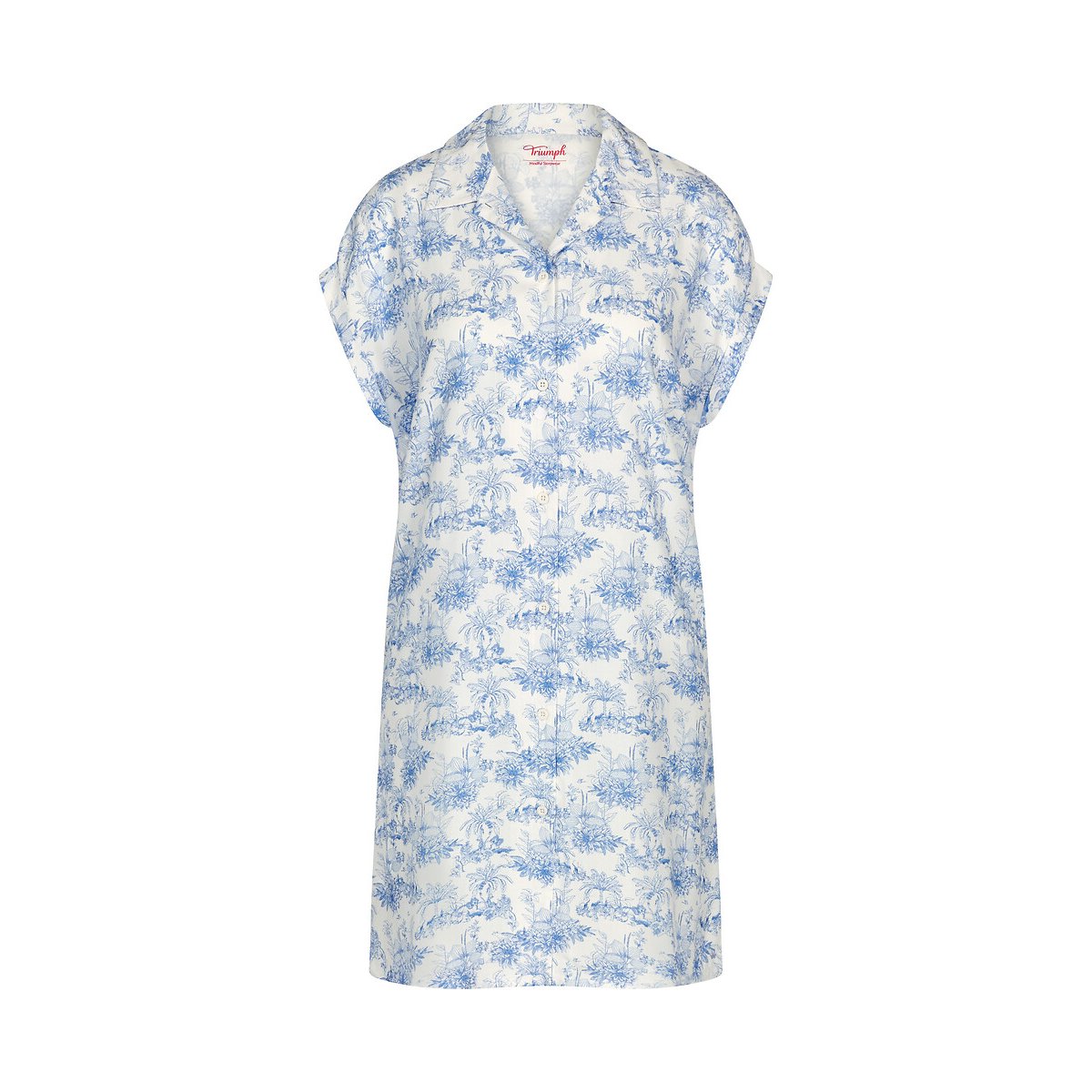 Chemise de nuit imprimée BOYFRIEND FIT imprimé fleur bleu, TRIUMPH