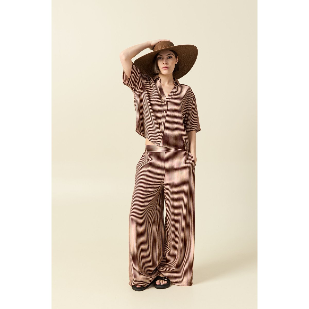 Blouse manches courtes fluide violet, BONOBO