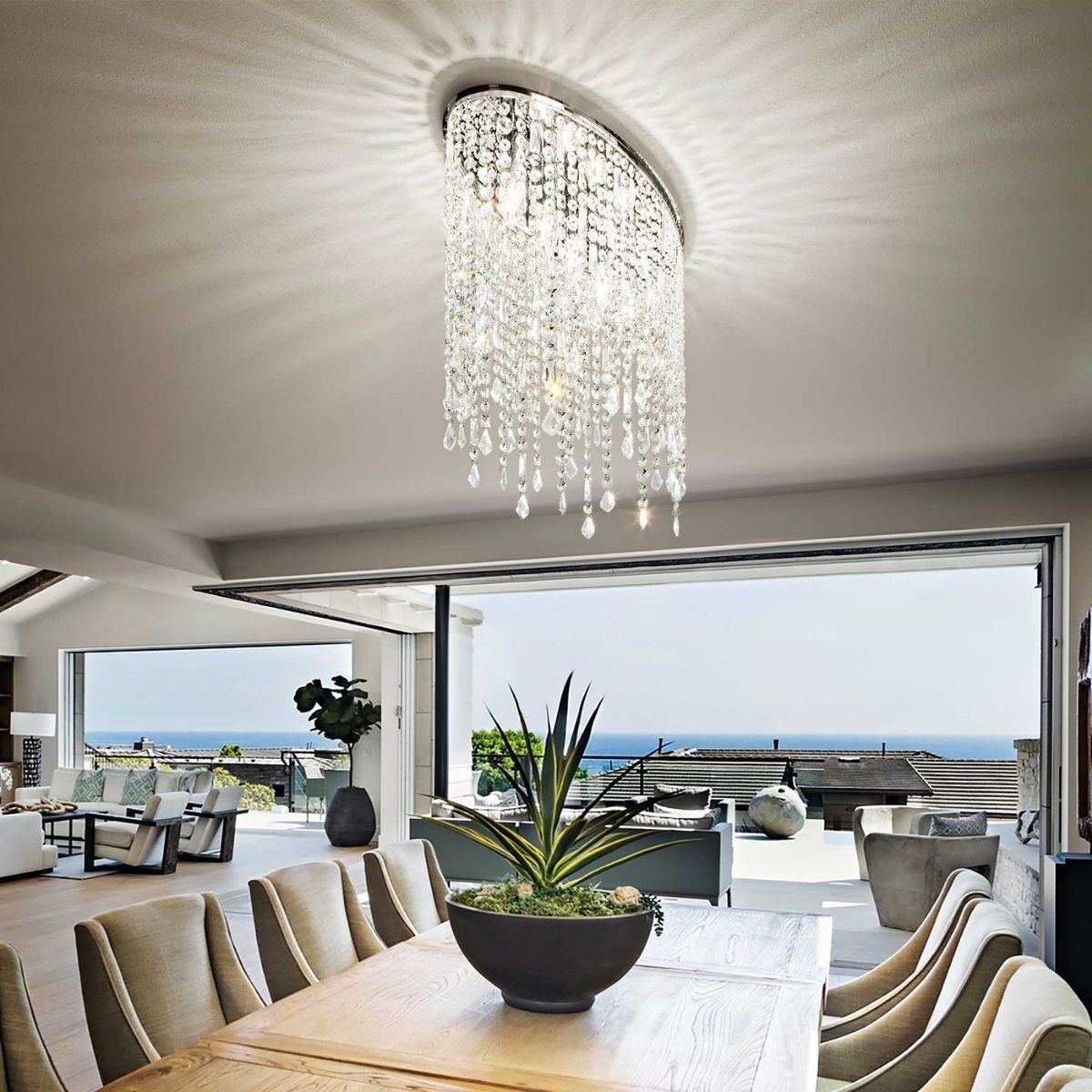 Plafonnier    RAIN gris, IDEAL LUX