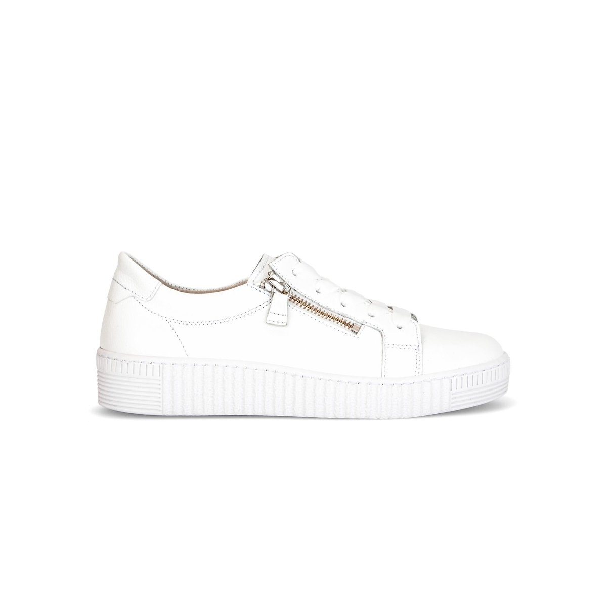 Baskets en cuir à talon compensé blanc, GABOR