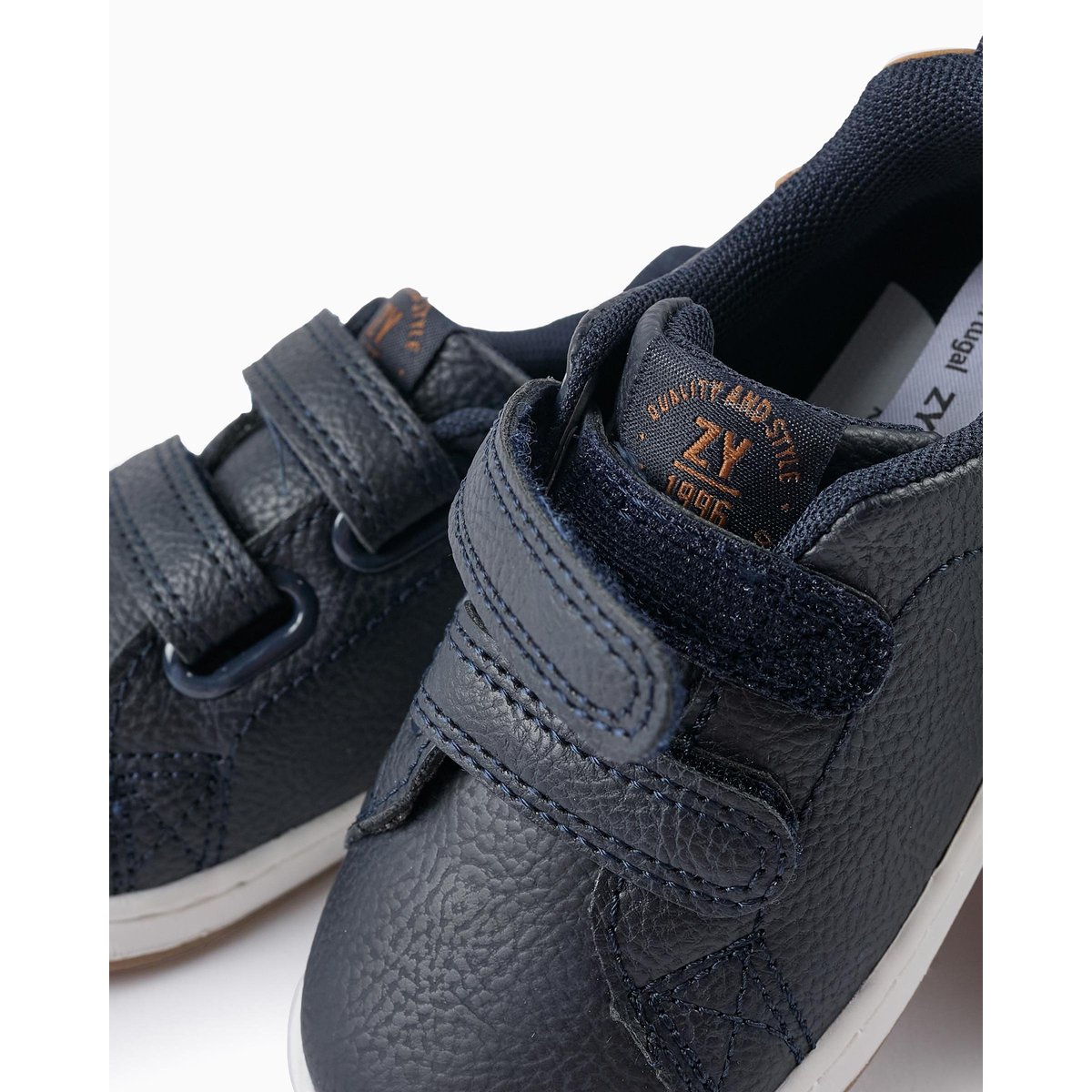 Baskets avec fermeture à scratch bleu foncé, ZIPPY