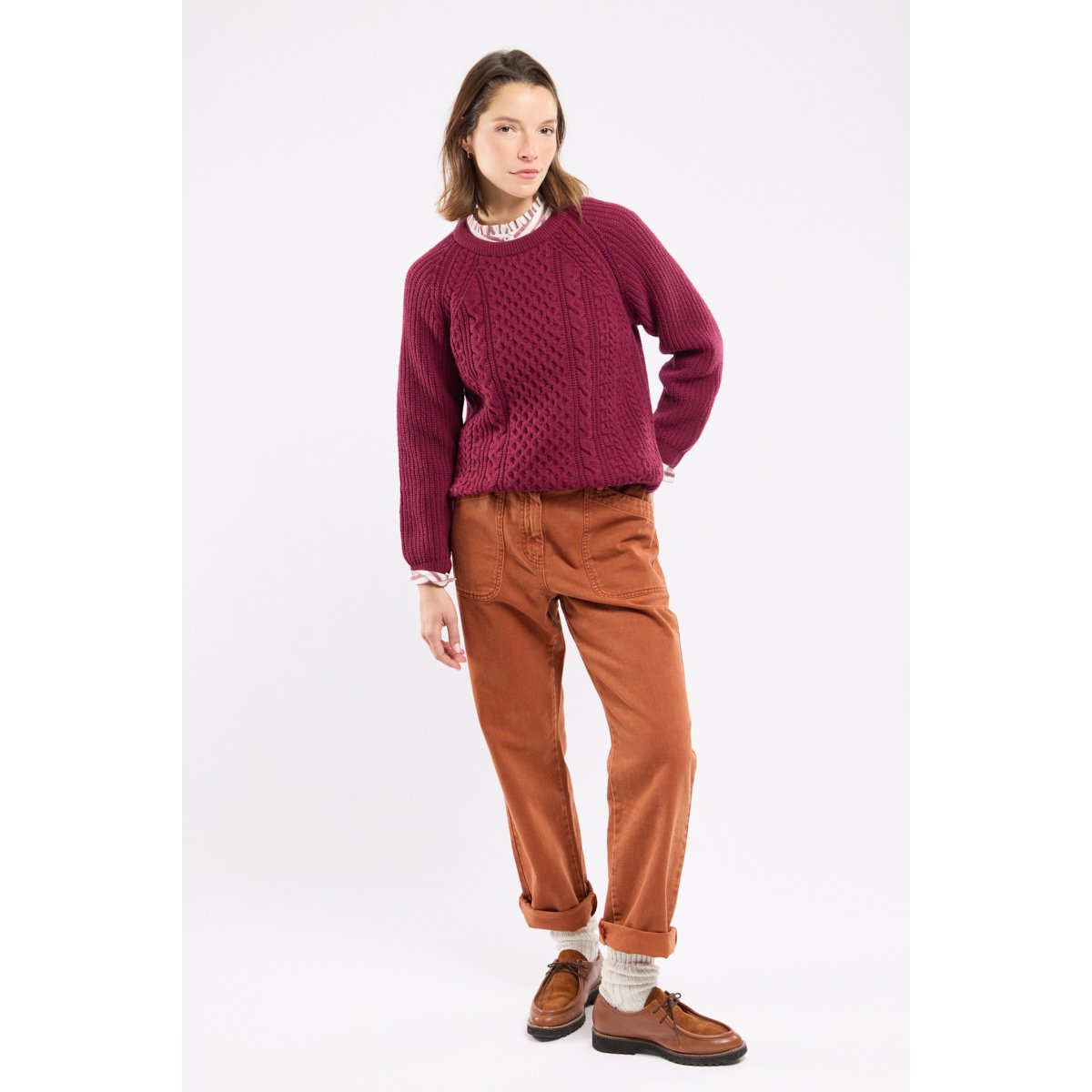 Pull irlandais - laine betterave, ARMOR-LUX