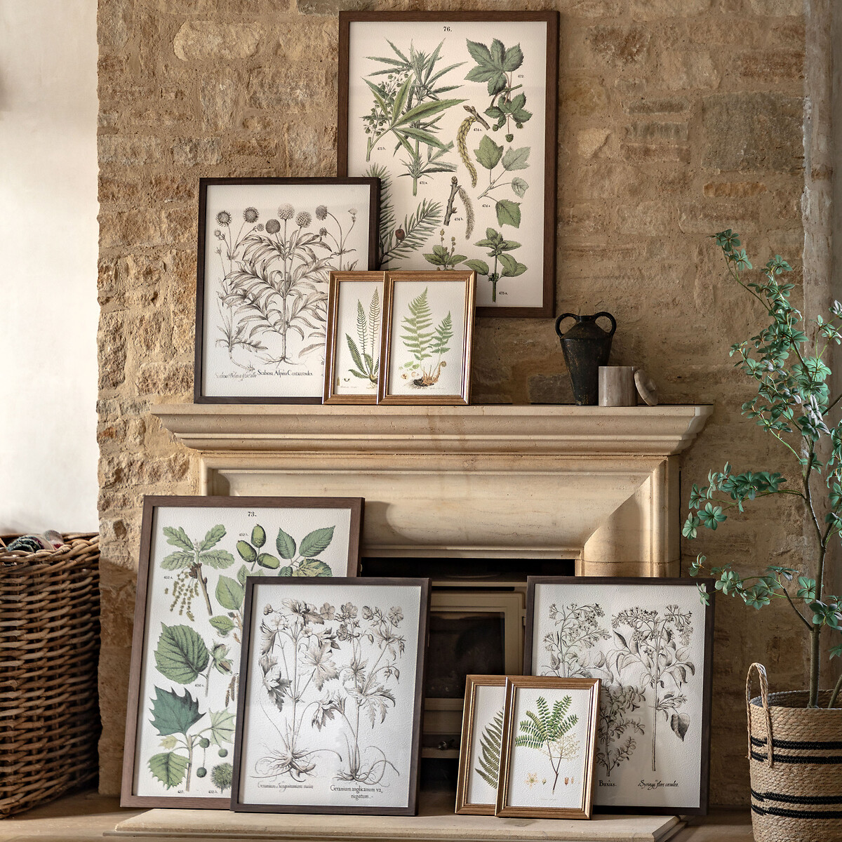 Set of 3 Evergreen Framed Art black, ÉDITÉ