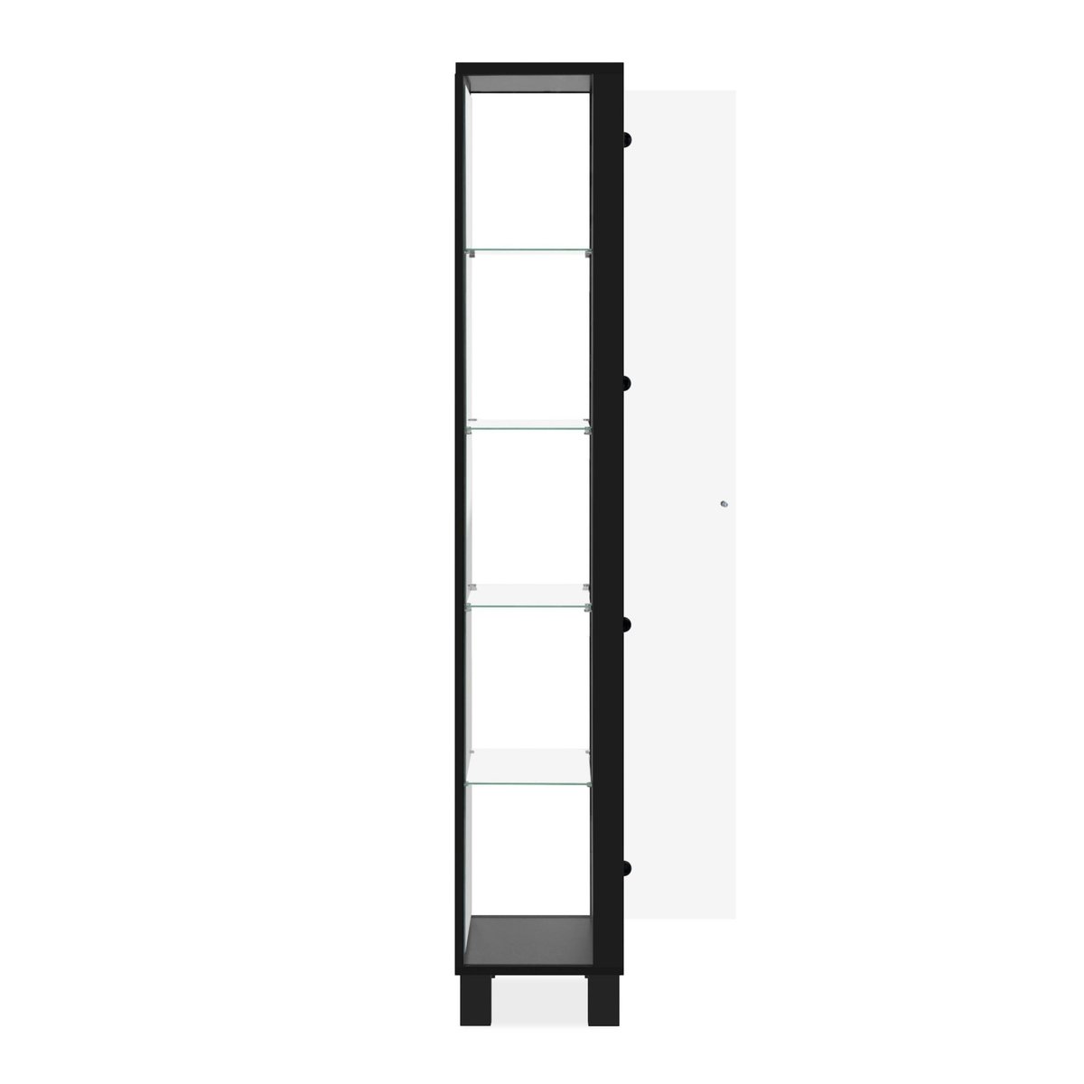 Colonne vitrine avec miroir, 5 niveaux RAVEN noir, PIER IMPORT