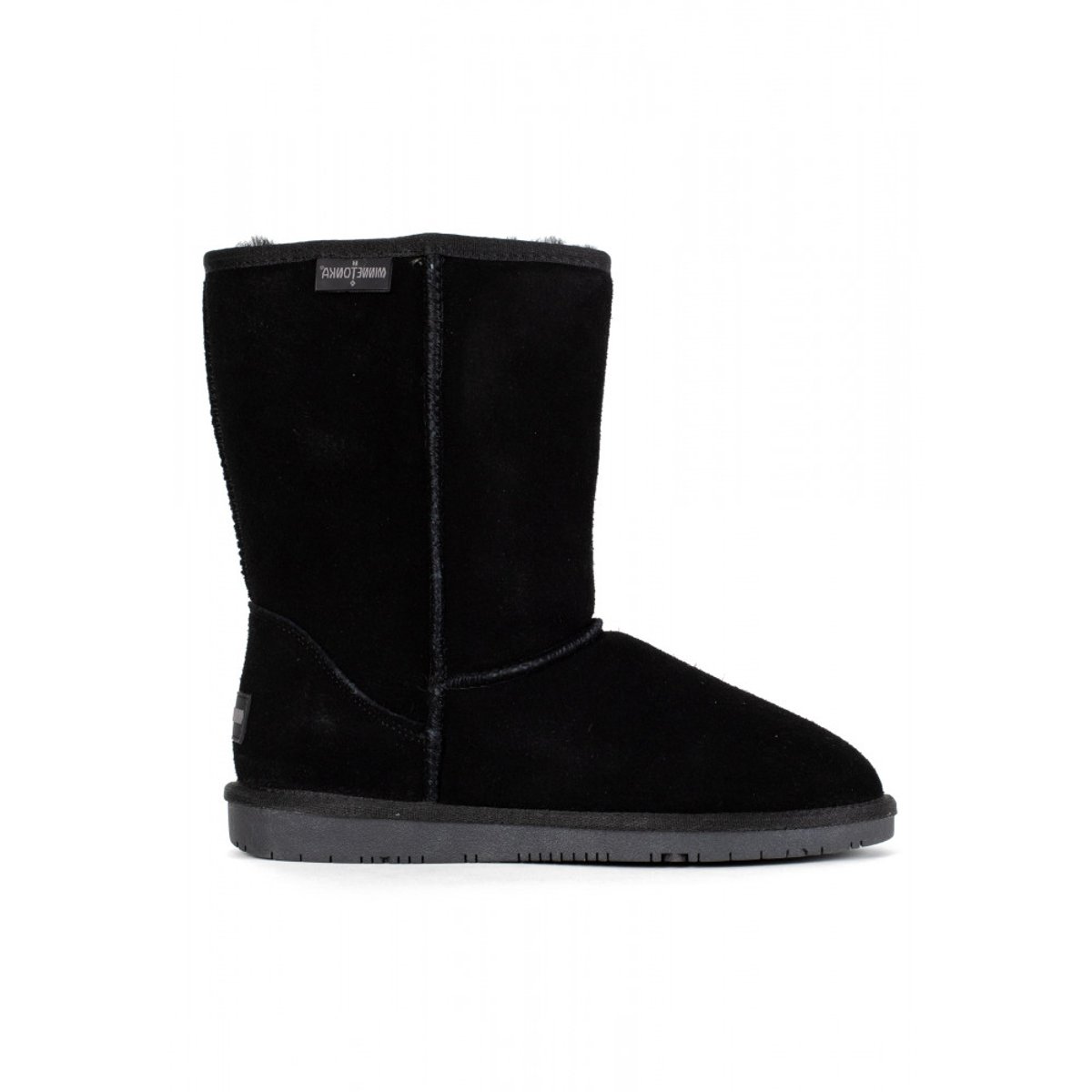 Bottes en daim fourrées en laine OLYMPIA noir, MINNETONKA