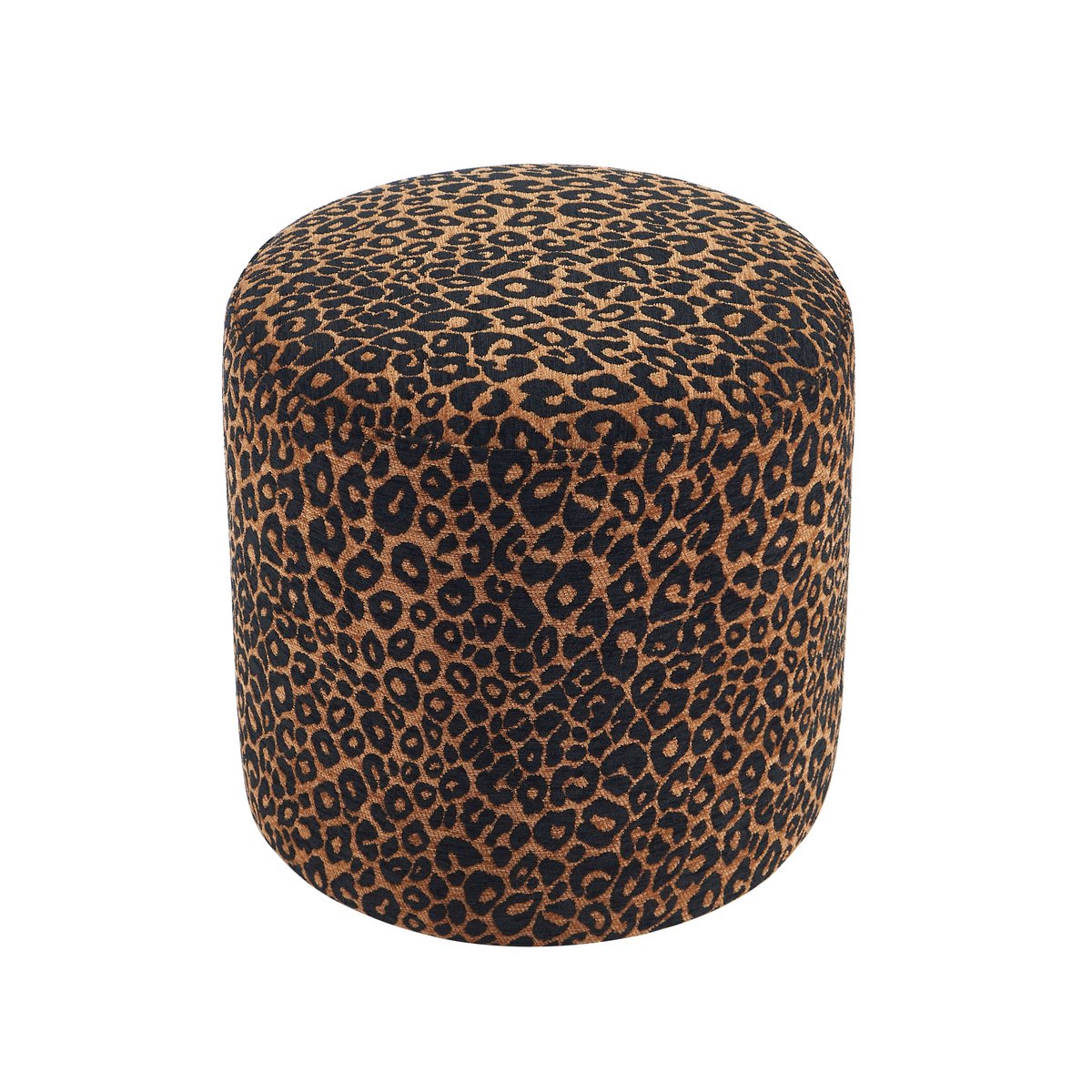 Pouf tissu AWA imprimé léopard noir, BAÏTA
