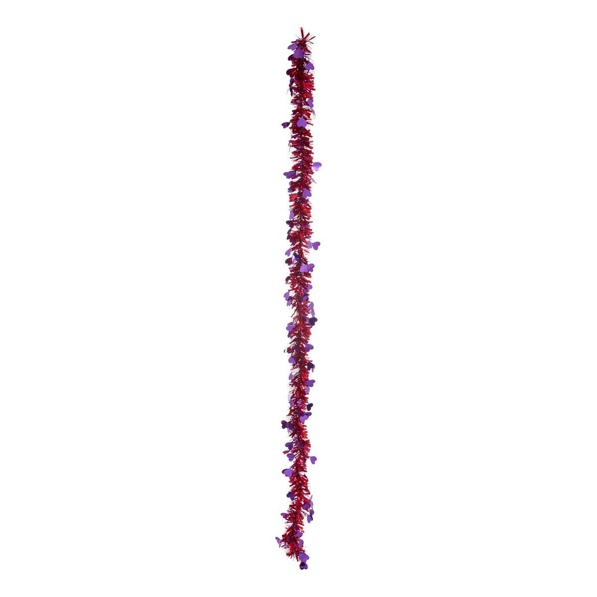 Guirlande de Noël scintillante holographique motif cœur rouge et violet 90 x 6 x 2 m violet, FEERIC LIGHTS & CHRISTMAS