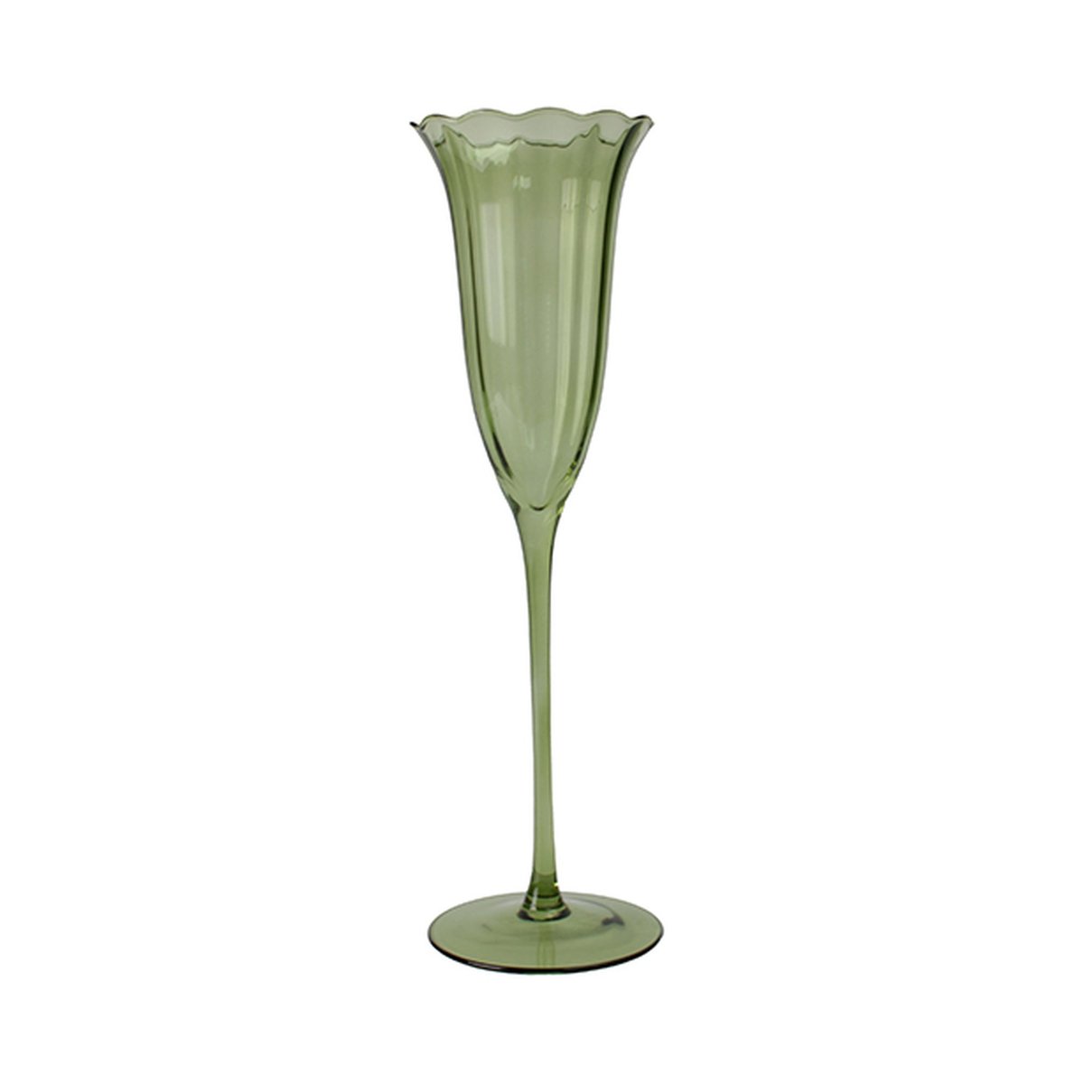 Lot de 4 flûtes en verre 17cl, EDEN vert, NOVASTYL