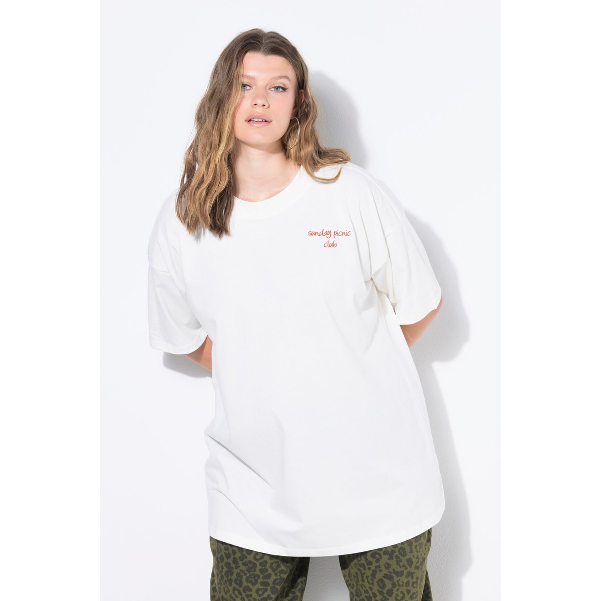 T-shirt oversize, imprimé Picnic dans le dos blanc cassé, STUDIO UNTOLD