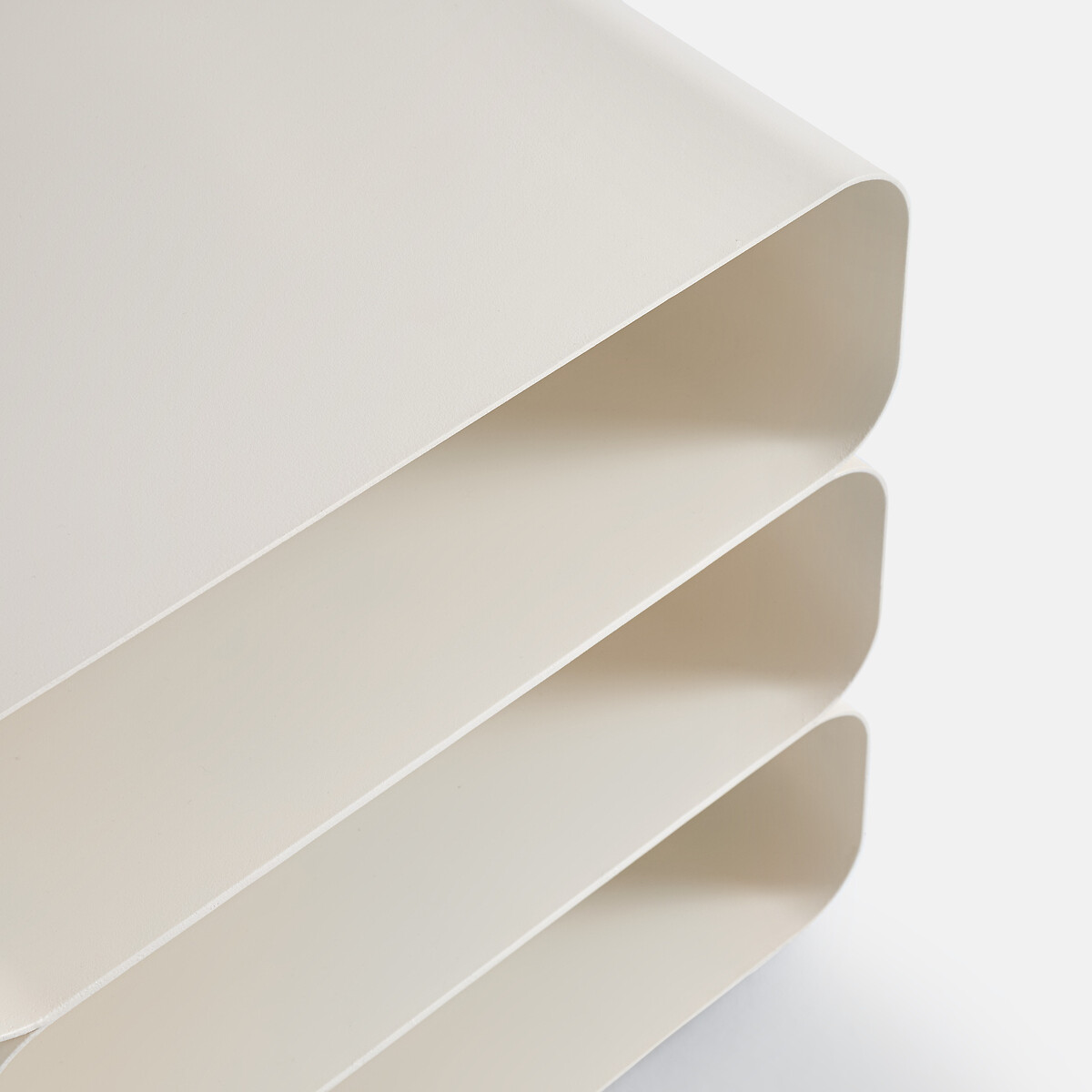 Bout de canapé 3 niches, en métal acier, AMUA beige, LA REDOUTE INTERIEURS