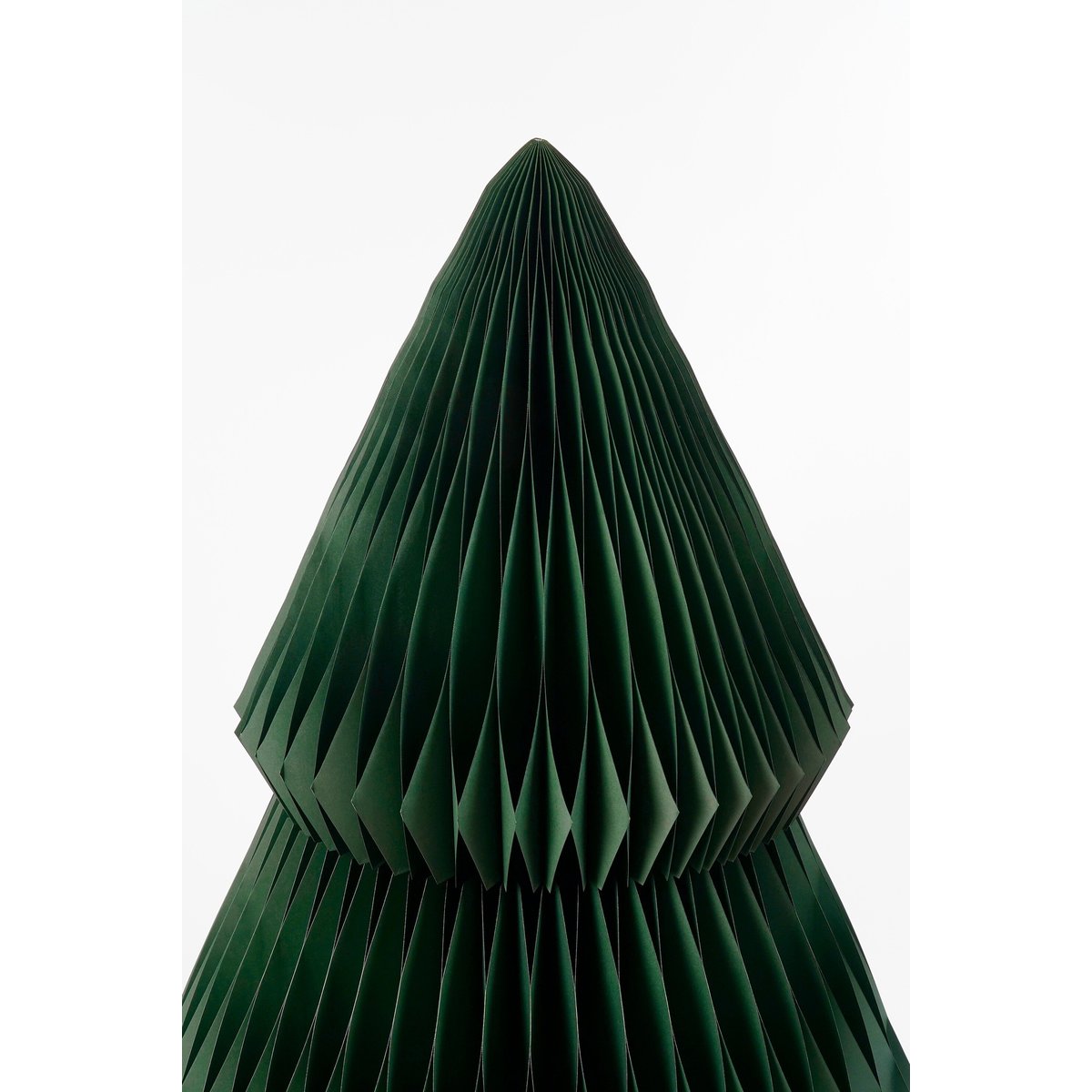 Sapin de Noël décoratif en papier H212 cm YARRAH vert foncé, MICA DECORATIONS