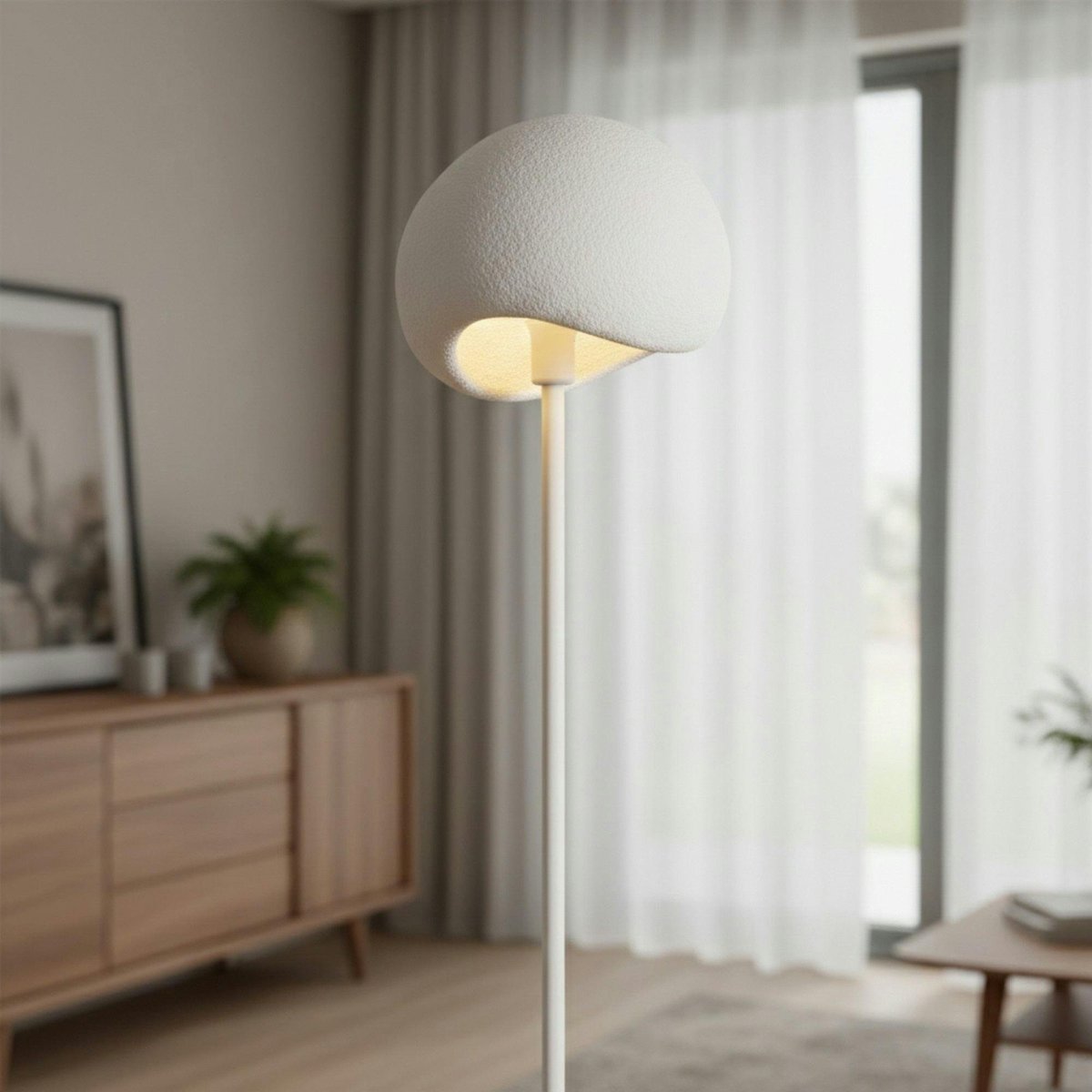 Lampadaire blanc design organique 170 cm NOXIS blanc, PIER IMPORT