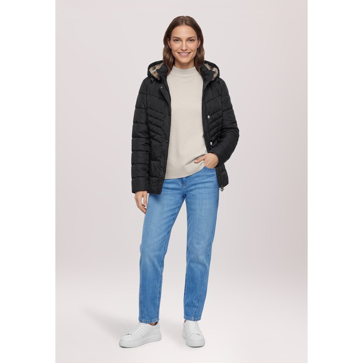 Veste outdoor à capuche amovible noir, BETTY BARCLAY