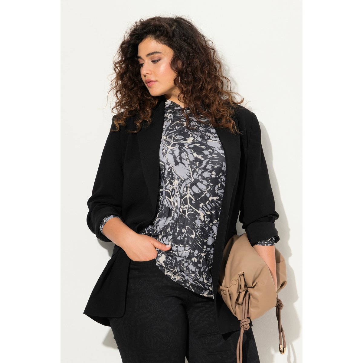 T-shirt en mesh doublé noir, ULLA POPKEN