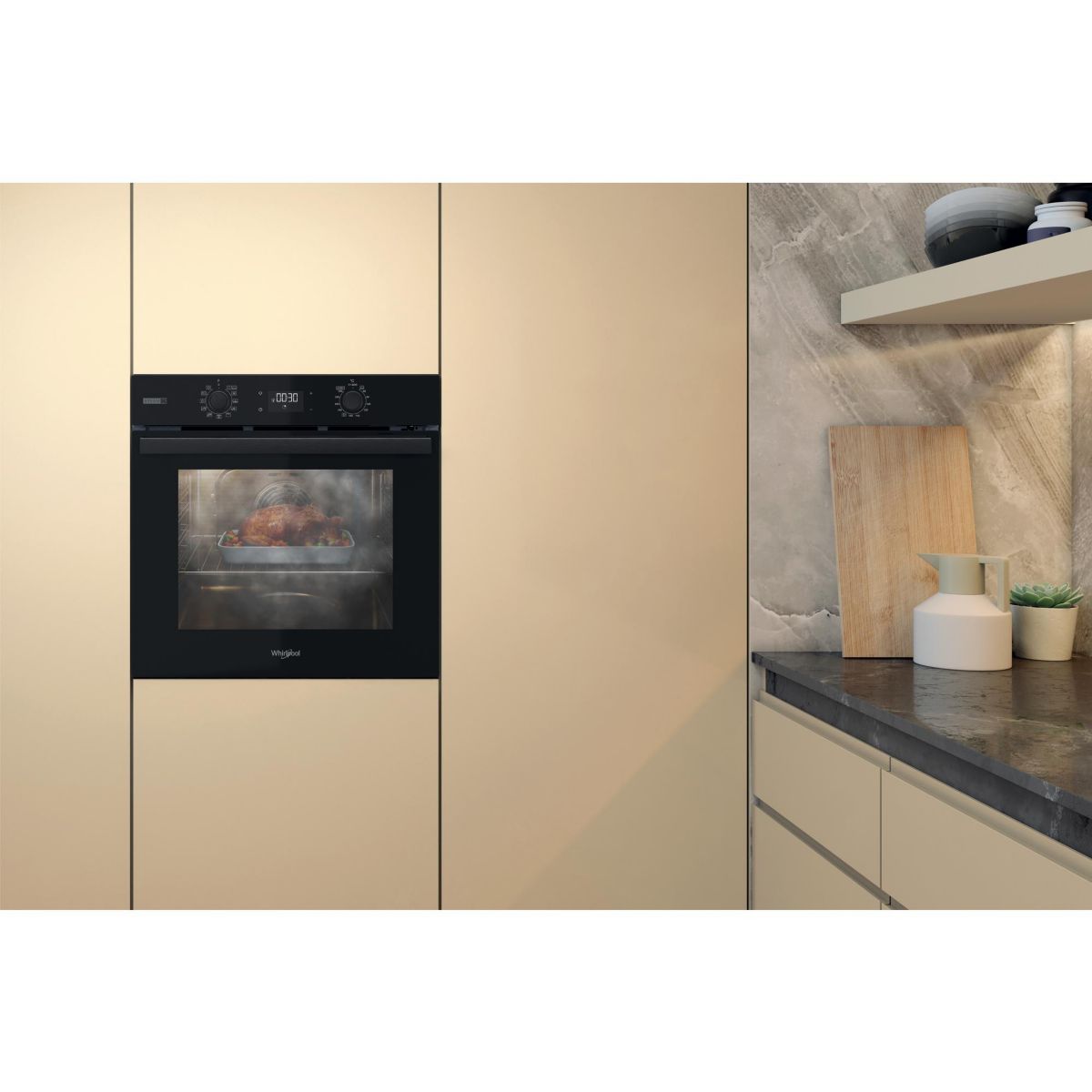Four encastrable OMSR58RU0B - Pyrolyse, Ajout Vapeur Gentle Steam, Noir Mat couleur unique, WHIRLPOOL