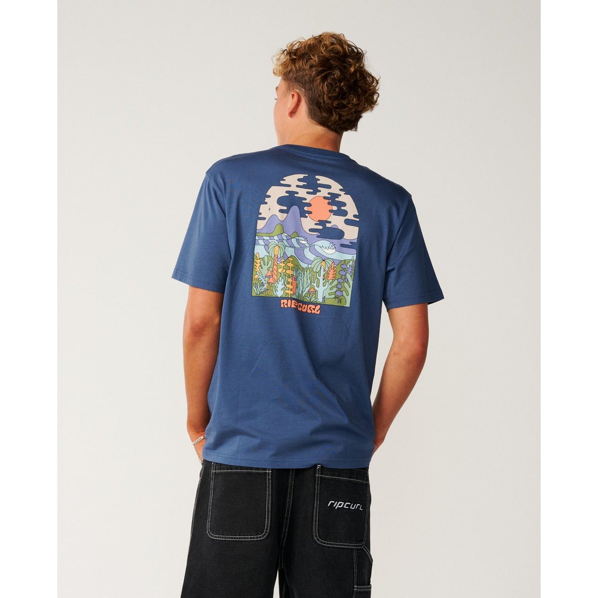 T-shirt relax PACIFIC RINSE HIGGINS bleu marine clair, RIP CURL